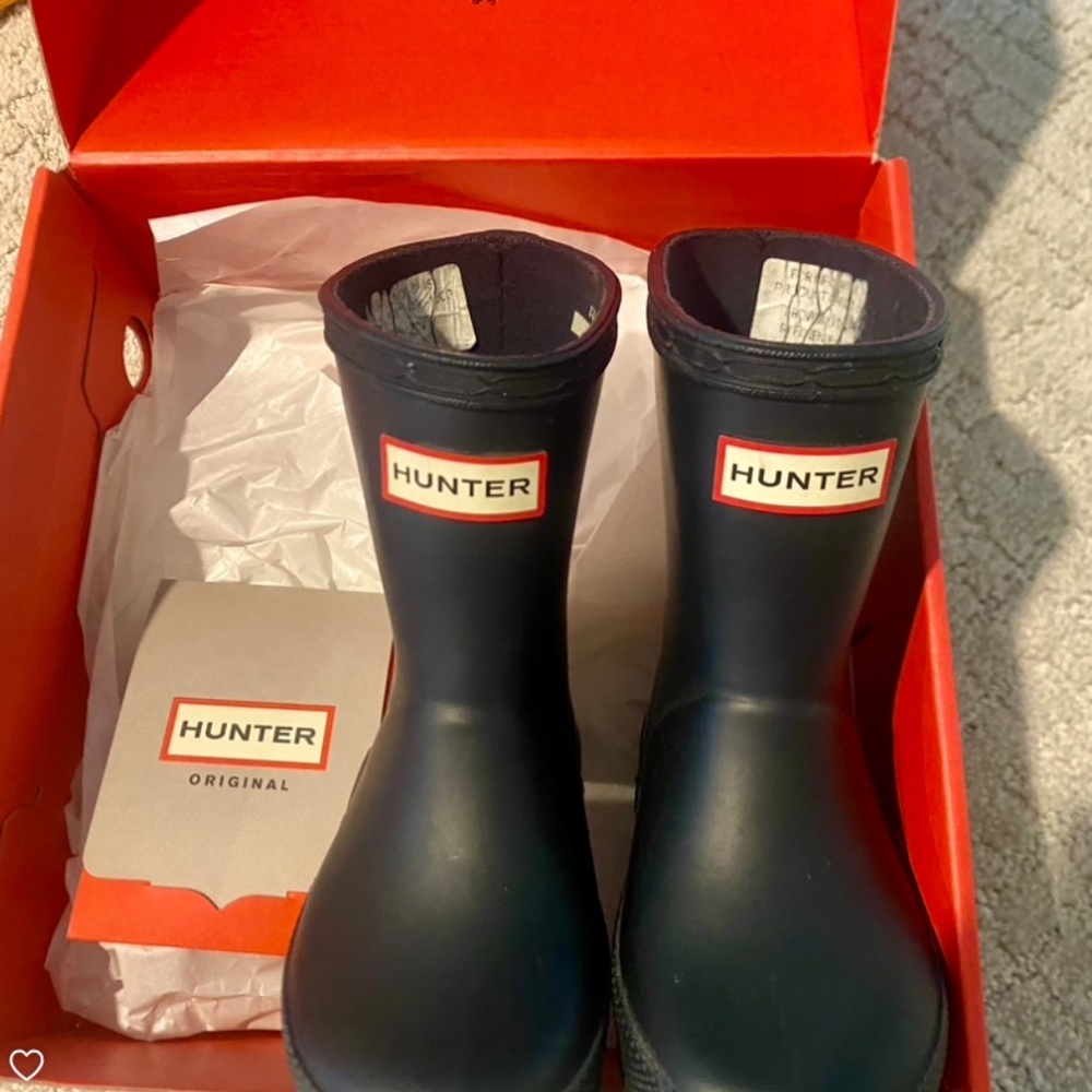 Kids Hunter Matte Navy Blue Boots Classic Toddler Rain Winter Size 6